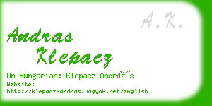 andras klepacz business card